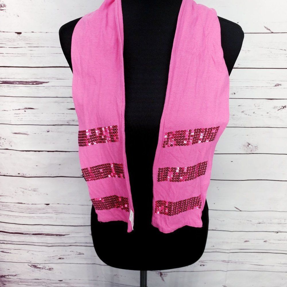 Toby N.Y.C. PINK sequin Knit girls scarf wrap‎